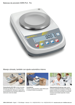 Balanzas de precisi&oacute;n KERN PLS &middot; PLJ Manejo c&oacute;modo, tambi&eacute;n