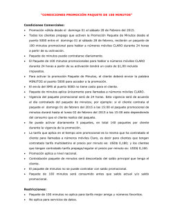&ldquo;CONDICIONES PROMOCI&Oacute;N PAQUETE DE 100 MINUTOS