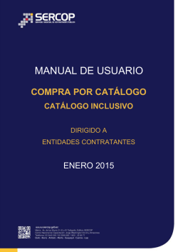 MANUAL DE USUARIO - Servicio Nacional de Contrataci&oacute;n P&uacute;blica