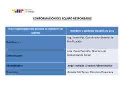 &Aacute;rea responsable del proceso de rendici&oacute;n de cuentas