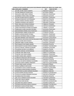 nro. apellidos y nombres rut sede de post. 1 acu&ntilde;a acu&ntilde;a carlos