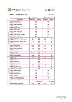2015 Tarifa b, A3 ERP