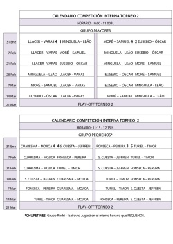 calendario competici&oacute;n interna torneo io