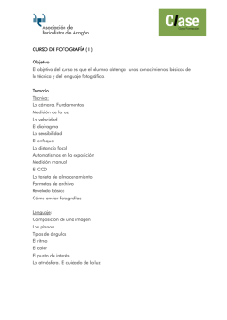 CURSO DE FOTOGRAF&Iacute;A I