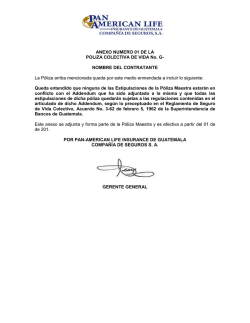 Anexo I P&oacute;liza Colectiva Vida