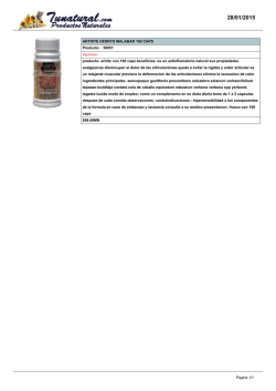 ARTRITE HENRYS MALABAR 100 CAPS Producto : 50851 Agotado