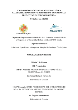 Horario provisional de ponencias.