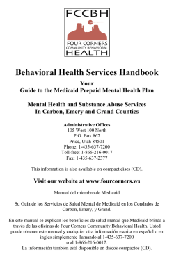 Medicaid Member Handbook - Four Corners Community Behavioral