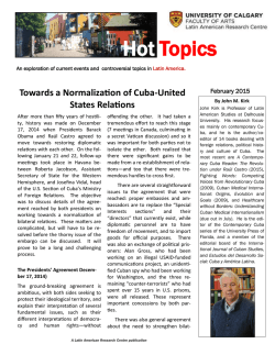 Hot Topics - Latin American Research Centre