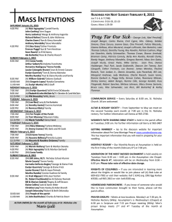 Current Week - Our Lady Of Perpetual Help Parish