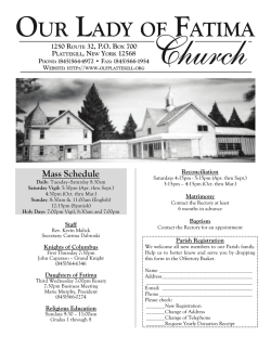 Mass Schedule - John Patrick Publishing Company