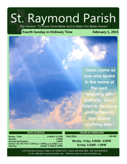 Fourth Sunday in Ordinary Time February 1, 2015