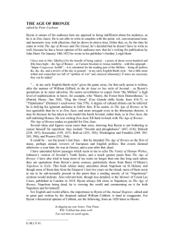 THE AGE OF BRONZE - International Byron Society