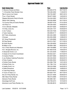 Approved Vendor List