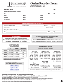 Order/Reorder Form - Lighthouse Catholic Media