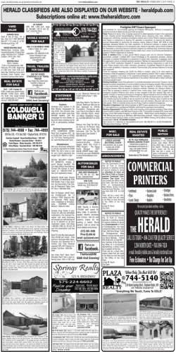 Classifieds - The Herald