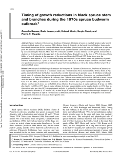 Timing of growth reductions in black spruce stem and