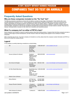 Companies that do test on animals