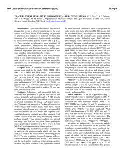TRACE ELEMENT MOBILITY IN COLD DESERT ALTERATION