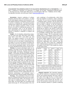 COLD DESERT WEATHERING EFFECTS ON MAGNETIC
