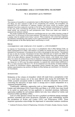 Watershed areas contributing to runoff