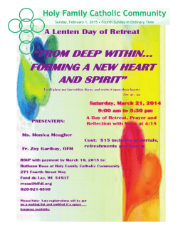 parish life - HOLY FAMILY Catholic Community