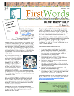 military ministry toolkit - First Unitarian Universalist Church of San