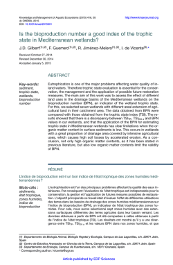 PDF (349.6 KB) - Knowledge and management of aquatic ecosystems