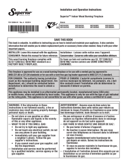 Installation and Operation Manual - Superior Fireplaces