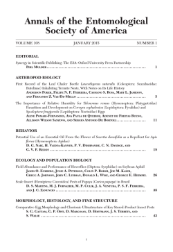 Contents - Annals of the Entomological Society of America