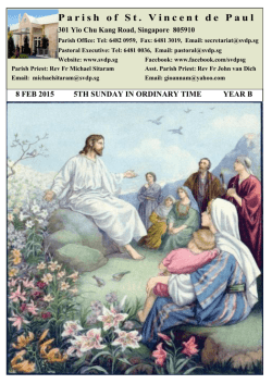 Bulletin - Church of St. Vincent de Paul, Singapore