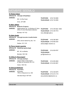 Liste alphab&eacute;tique de nos membres