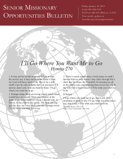 Senior Missionary Opportunities Bulletin