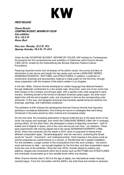 PRESS RELEASE Channa Horwitz COUNTING IN EIGHT, MOVING