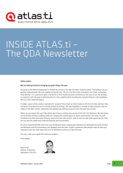 INSIDE ATLAS.ti &ndash; The QDA Newsletter