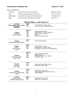 MESSE DELLA SETTIMANA - Le Semainier paroissial