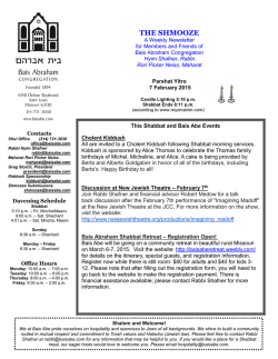 THE SHMOOZE - Bais Abraham Congregation