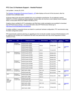 PTC Creo 3.0 Hardware Support &ndash; Hewlett Packard