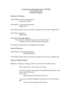 Conference Program - Consortium on the Revolutionary Era, 1750