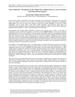 Guest Editorial - Navigating in the Digital Era: Digital Literacy: Socio