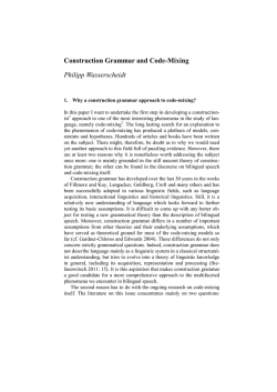 Construction Grammar and Code-Mixing Philipp Wasserscheidt