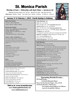 Sunday Bulletin - St. Monica Parish