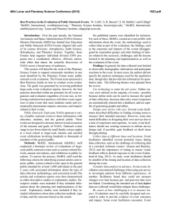 Best Practices in the Evaluation of Public Outreach Events. W