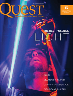Fall 2014 - Quest - The University of Tennessee, Knoxville