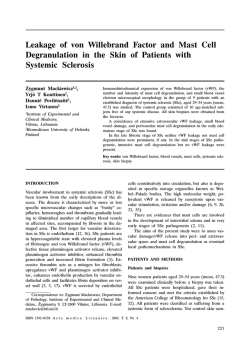 Leakage of von Willebrand Factor and Mast Cell Degranulation in