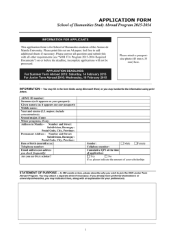 2015-2016 SOH Study Abroad Application