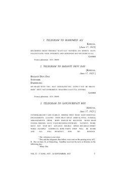 1. TELEGRAM TO MAHOMED ALI 2. TELEGRAM TO BASANTI DEVI