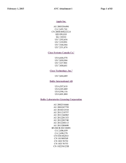February 1, 2015 AVC Attachment 1 Page 1 of 83 Apple