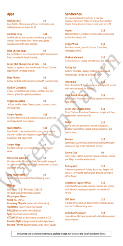 new menu - Waterton Tavern in Roxborough