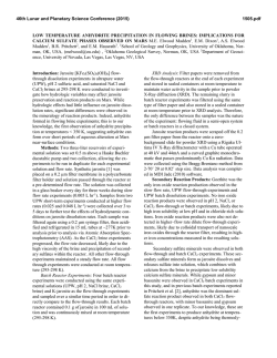 LOW TEMPERATURE ANHYDRITE PRECIPITATION IN FLOWING